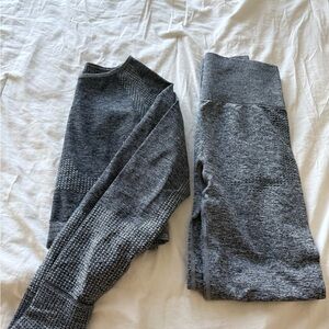 Gray Textured Leggings